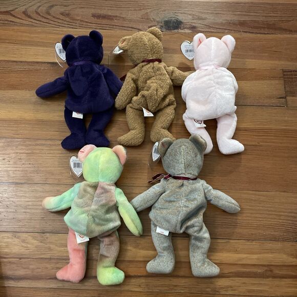 TY Lot of 5 1996-2004 Retired Bear Beanie Babies Princess Dear Curly - Picture 3 of 15